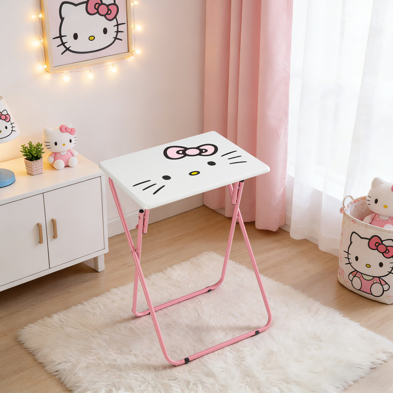 Hello Kitty トレー付き サイドテーブル インテリア Wrought Studio™ Hello Kitty Folding TV Tray Table, Snack Table
